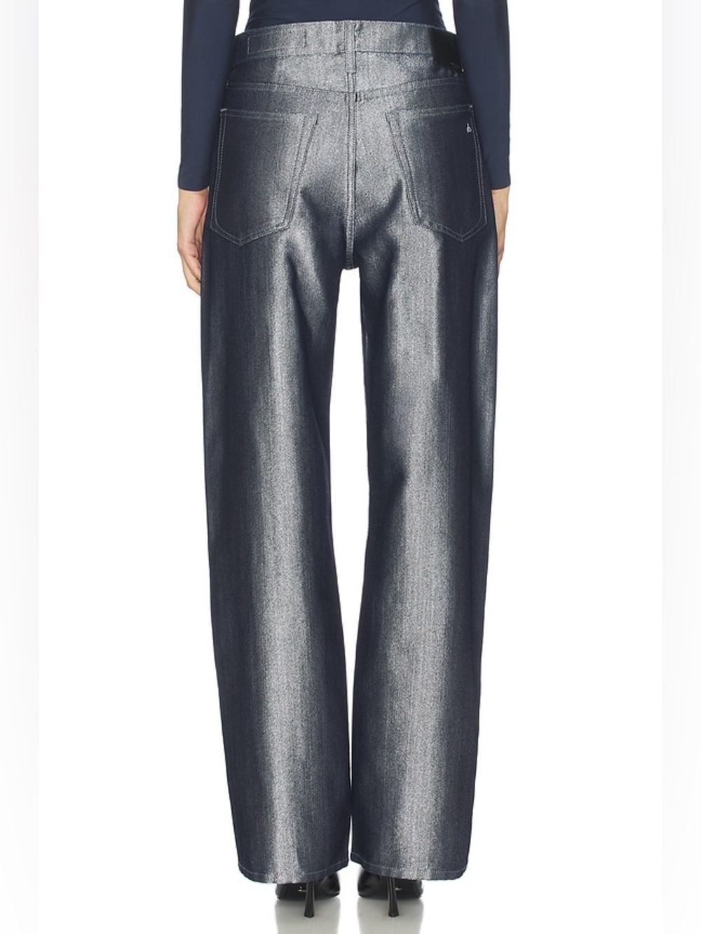 rag & bone Logan Wide Jeans in Indgo Lurex Size 28 MSRP $328 - Picture 5 of 6
